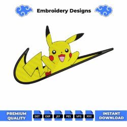 Pikachu Embroidery Design