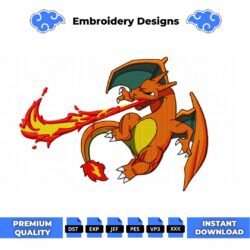 Charizard Embroidery Design