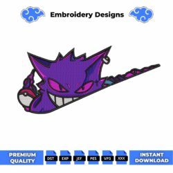 Gengar Embroidery Design