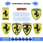 Bundle 7 Ferrari Logo Embroidery Design