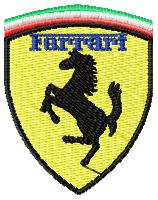 Logo Ferrari Green White Red Embroidery